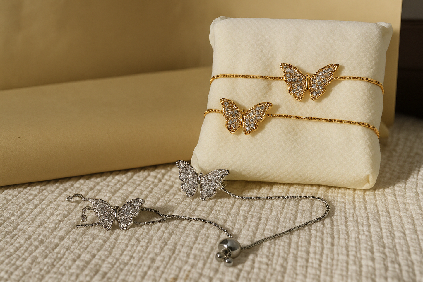 π¦ Butterfly Charm Bracelet β¨ Gold & Silver Options | Style Solo or Pair as a Dual Set