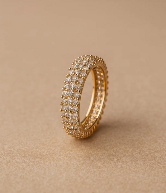 Golden Radiance Pavé Ring ✨