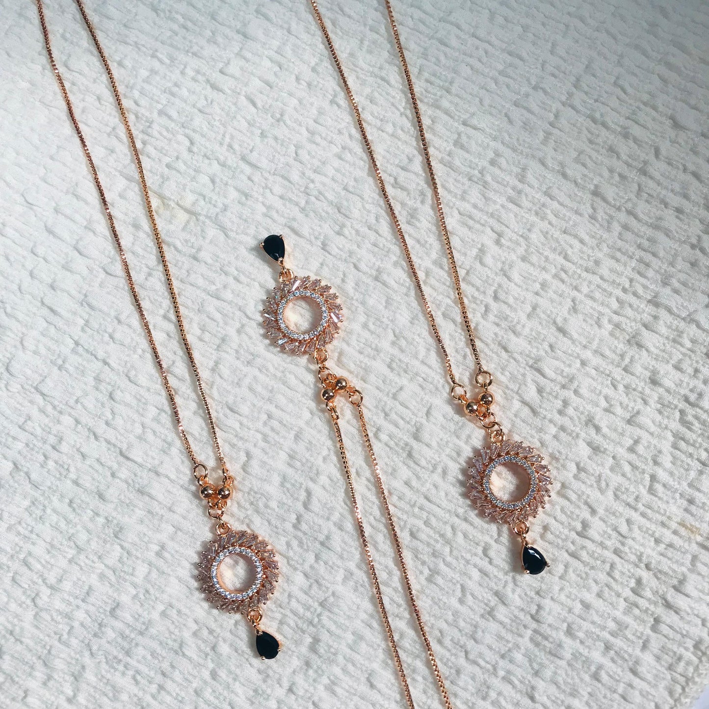 Gold Radiance Pendant with Teardrop Charm ✨